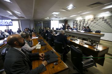 O ex-presidente da Vale, Fábio Schvartsman, durante depoimento na Comissão Parlamentar de Inquérito do Senado que apura as causas do rompimento da barragem na Mina Córrego do Feijão, em Brumadinho