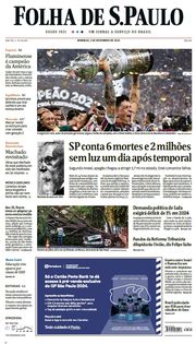 Capa do Jornal Folha de S. Paulo Edição 2023-11-05