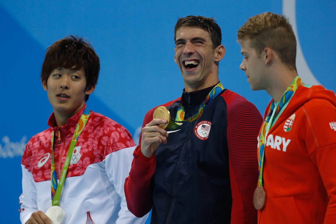 Fernando Frazão/Agência Brasil Rio de Janeiro - Michael Phelps, dos Estados Unidos, ganha sua 20ª medalha de ouro olímpica, nos 200m nado borboleta, nos Jogos Rio 2016. (Fernando Frazão/Agência Brasil)