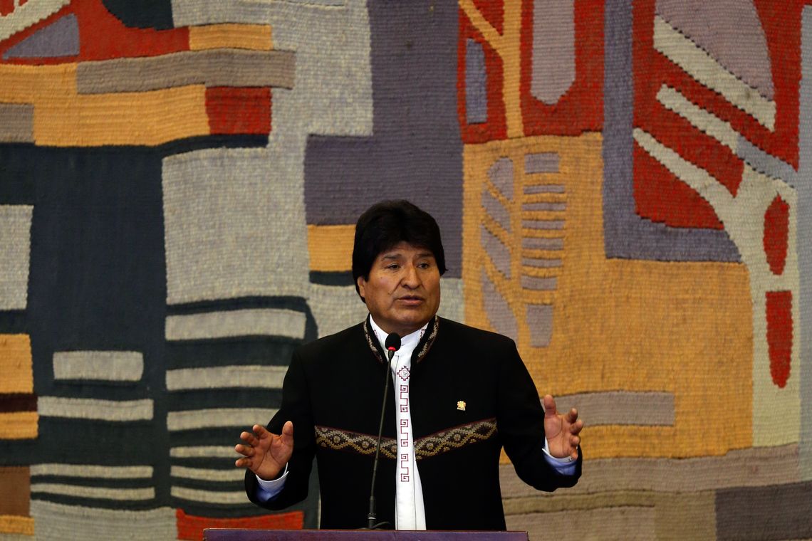José Cruz/Agência Brasil Brasília - O presidente da Bolívia, Evo Morales, discursa durante almoço no Palácio Itamaraty (José Cruz/Agência Brasil)