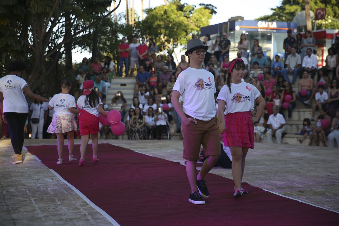 José Cruz/Agência Brasil Brasília - Desfile integra as atividades do Outubro Rosa, mês de conscientização sobre o câncer de mama (José Cruz/Agência Brasil)