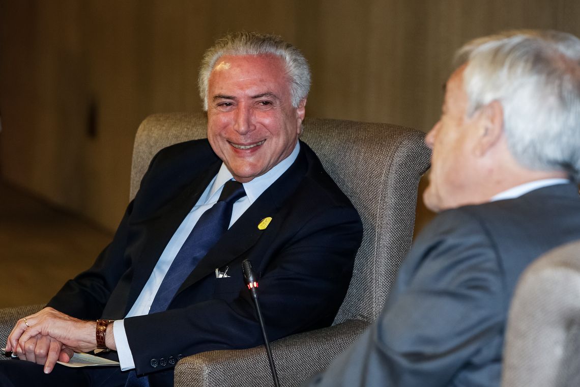 Alan Santos/PR Lima - Presidente Michel Temer durante encontro com o presidente do Chile, Sebastian Piñera, na 8ª Cúpula das Américas, no Peru (Alan Santos/PR)