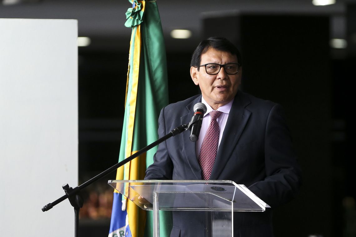 Marcelo Camargo/Agência Brasil Brasília - O presidente da Funai, Franklimberg Ribeiro de Freitas, durante a abertura da Semana do Índio (Marcelo Camargo/Agência Brasil)