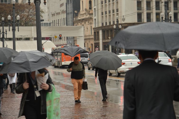 Chuva na região central de São Paulo.