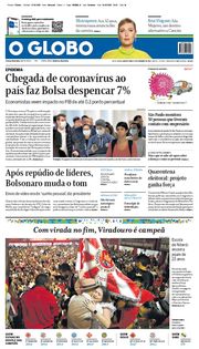 Capa do Jornal O Globo Edição 2020-02-27
