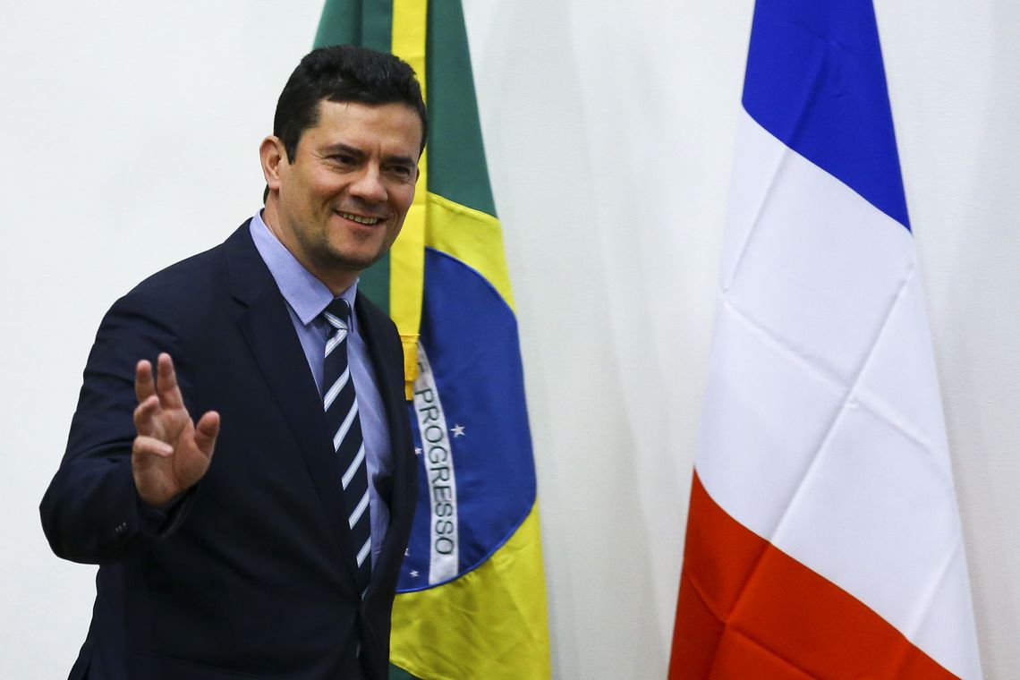 Marcelo Camargo/Agência Brasil O ministro da Justiça e Segurança Pública, Sergio Moro, participa do seminário Diálogos Brasil-França: Persecução Penal e Gestão de Ativos, no Ministério da Justiça.