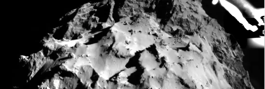 Vista do cometa a partir da sonda na descida Philae: vista do cometa a partir da sonda na descida