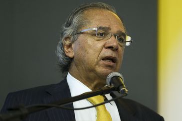 O ministro da Economia, Paulo Guedes, participa do lançamento do Painel de Viagens,  ferramenta que possibilita o acesso aos dados de viagens realizadas a serviço por empregados públicos, servidores, militares e colaboradores do Governo Federal.