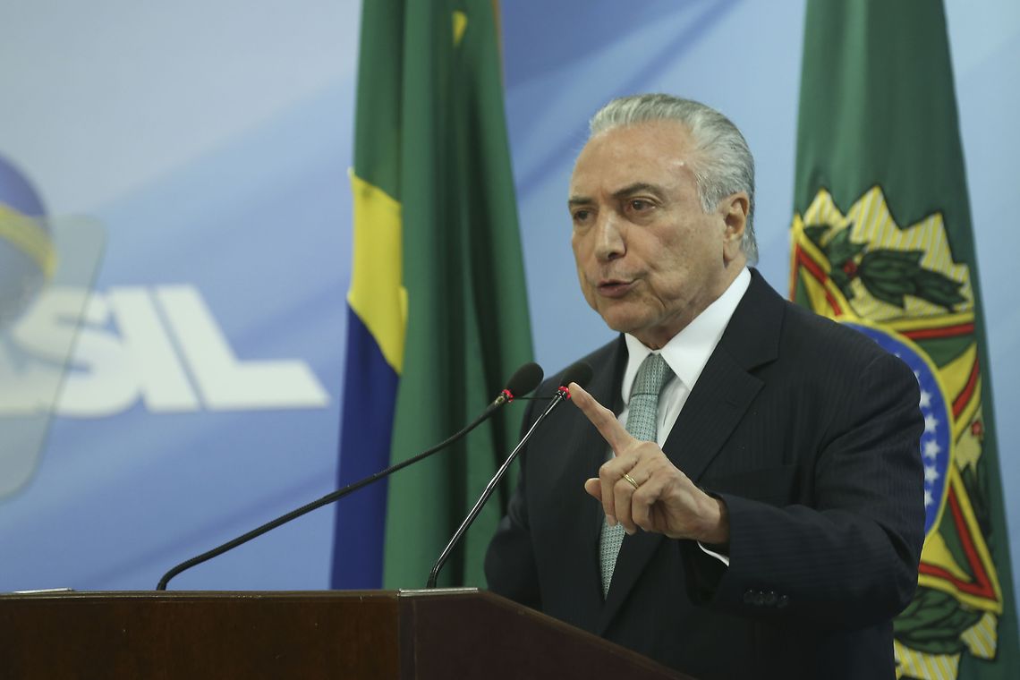 Valter Campanato/Agência Brasil Brasília - O presidente da República, Michel Temer, faz pronunciamento oficial no Palácio do Planalto (Valter Campanato/Agência Brasil)