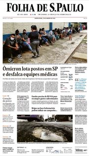 Capa do Jornal Folha de S. Paulo Edição 2022-01-13