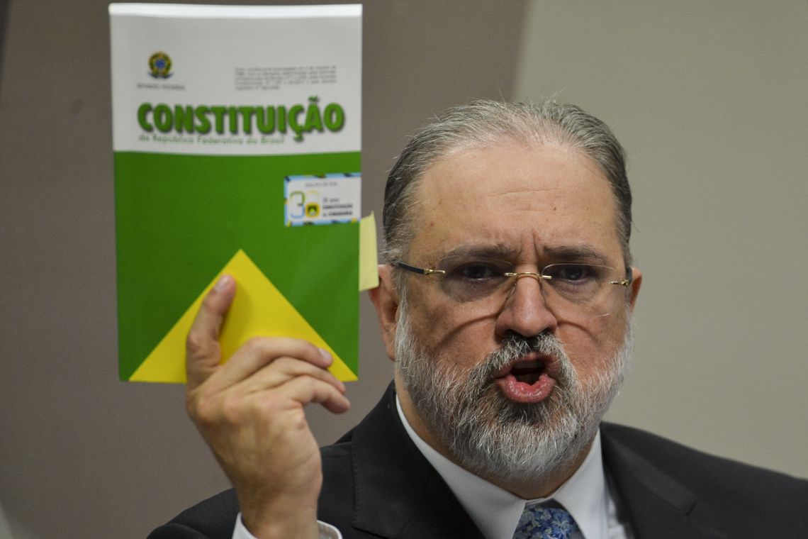 Antônio Augusto Brandão de Aras, indicado para o cargo de procurador-geral da República, durante sabatina na Comissão de Constituição e Justiça (CCJ) do Senado