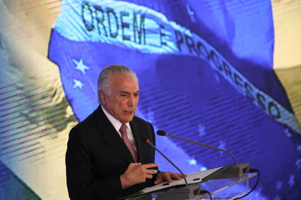 Fabio Rodrigues Pozzebom/Agência Brasil Presidente Michel Temer faz balanço dos dois anos de governo, durante o evento O Brasil Voltou, no Palácio do Planalto.