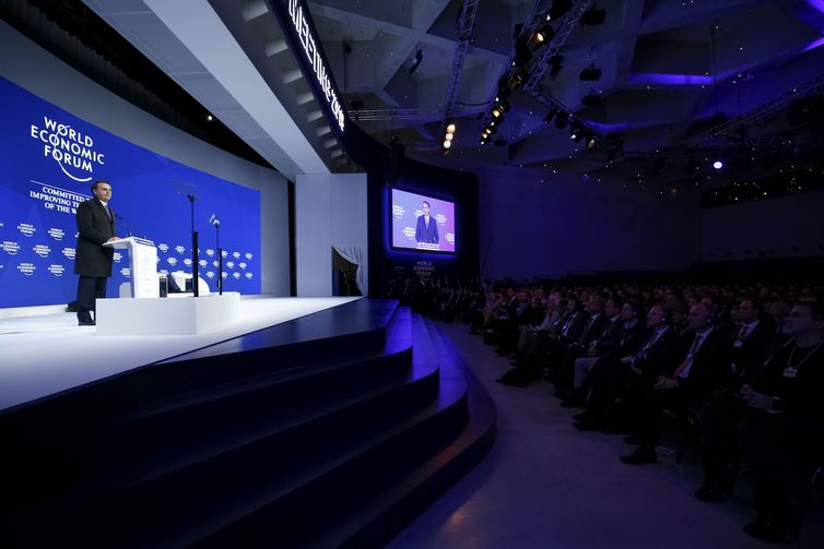 (Davos - Suíça, 22/01/2019) Palavras do Presidente da República, Jair Bolsonaro, durante Sessão Plenária do Fórum Econômico Mundial. Foto: Alan Santos/PR