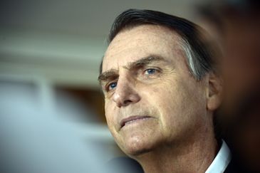 O candidato do PSL Ã  PresidÃªncia da RepÃºblica, Jair Bolsonaro, fala Ã  imprensa.