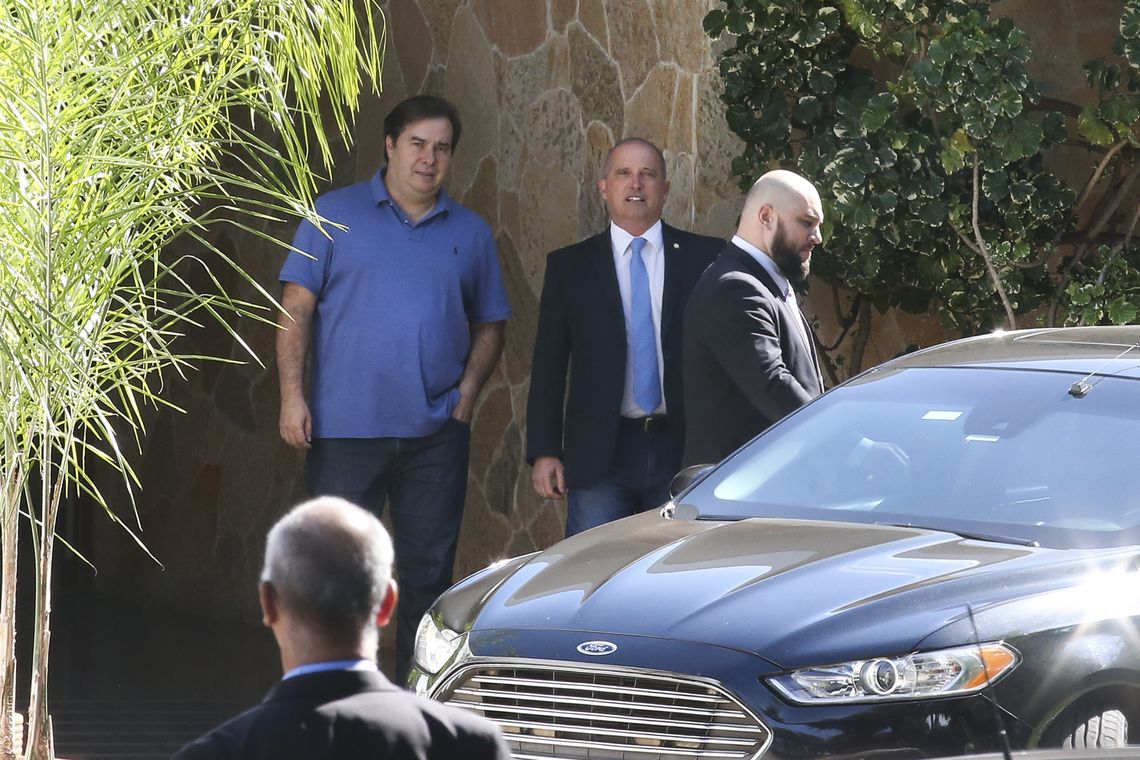 Antonio Cruz/Agência Brasil O presidente da Câmara dos Deputados, Rodrigo Maia, se reúne com o ministro-chefe da Casa Civil, Onyx Lorenzoni.