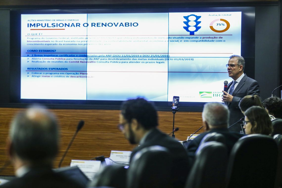 José Cruz/Agência Brasil O ministro de Minas e Energia, Bento Albuquerque, fala sobre as ações desenvolvidas pela pasta nos primeiros 100 dias de governo.