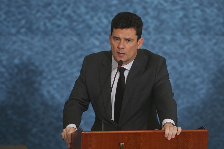  O ministro da Justiça e Segurança Pública, Sergio Moro, participa do lançamento da campanha publicitária do Projeto Anticrime, do governo federal