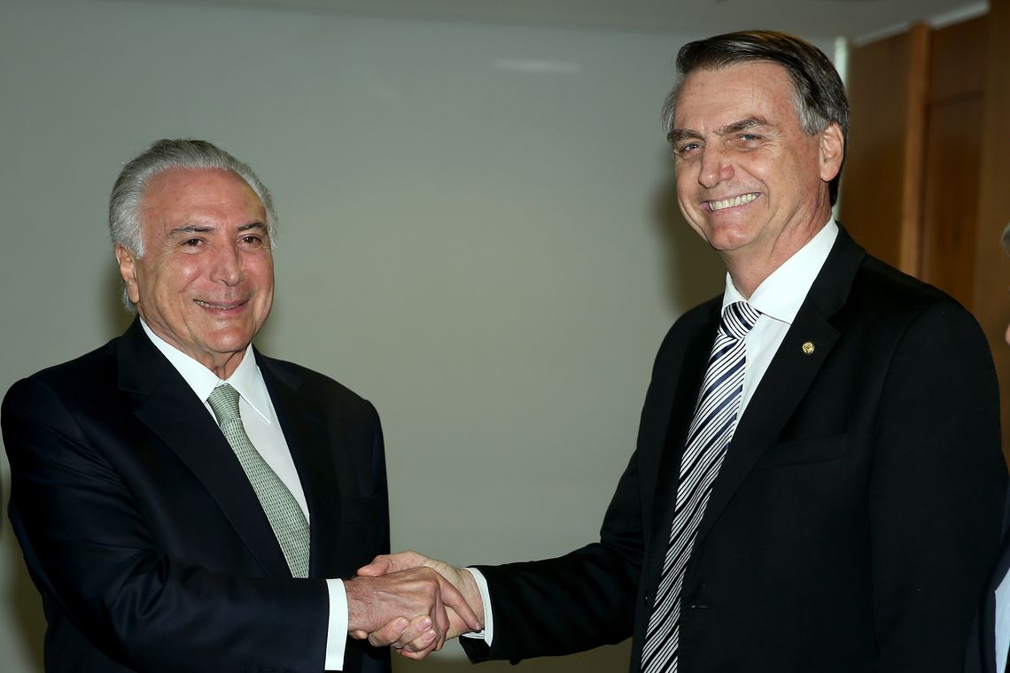 O presidente Michel Temer se reÃºne com o presidente eleito Jair Bolsonaro, no PalÃ¡cio do Planalto.