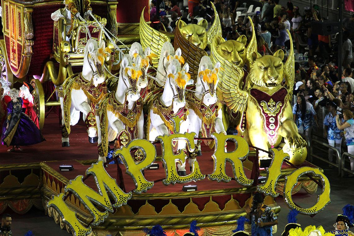 Divulgação/LigaSP São Paulo – Escola de samba Império de Casa Verde no segundo dia de desfile das escolas de samba paulistanas do Grupo Especial (Divulgação/LigaSP)