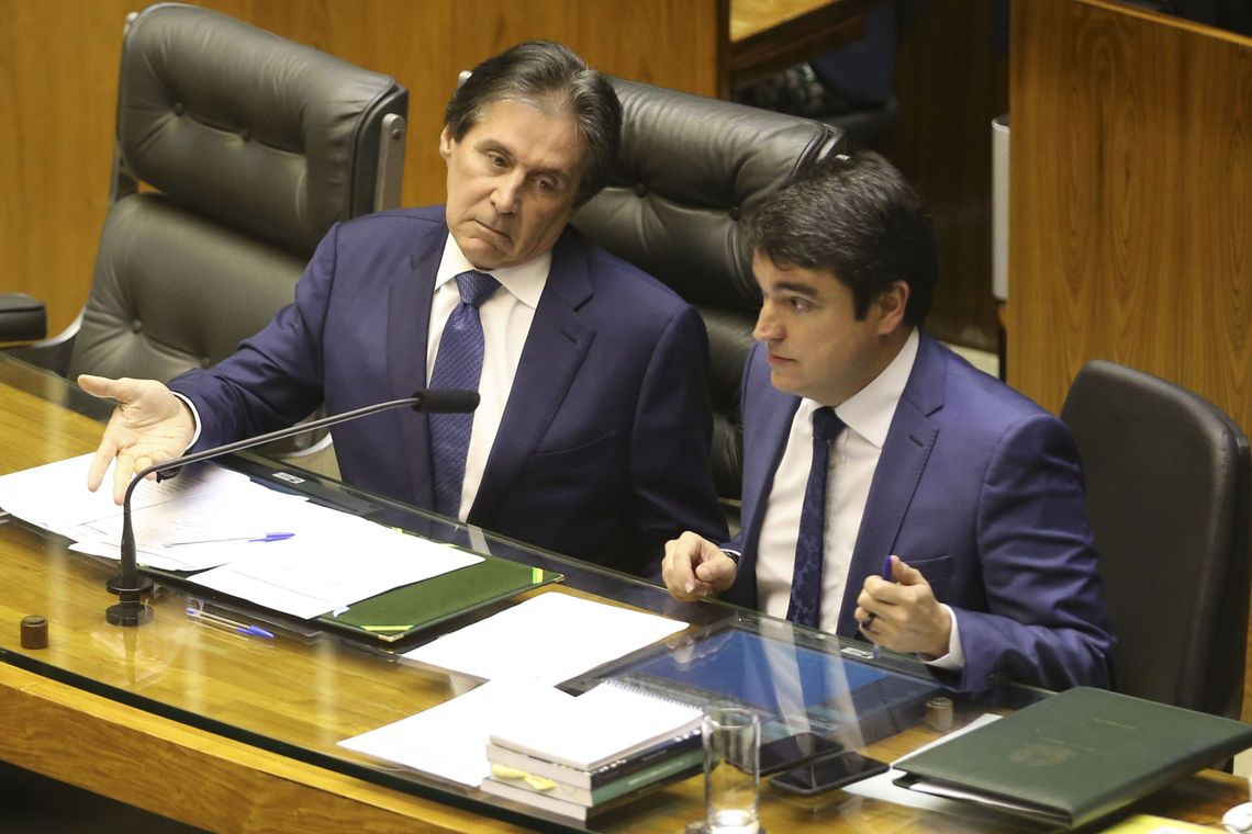 Valter Campanato/Agência Brasil O presidente do Senado, Eunício Oliveira durante sessão plenária, para apreciar e votar o projeto da Lei de Diretrizes Orçamentárias (LDO) para 2019