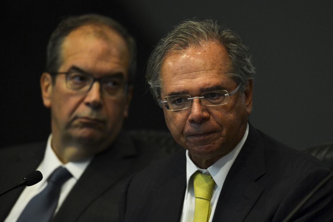 Marcelo Camargo/Agência Brasil O ministro do STJ, Ricardo Villas Boas Cueva e o Ministro da Economia, Paulo Guedes, durante o Seminário Declaração de Direitos de Liberdade Econômica - Debates sobre a MP 881/19.