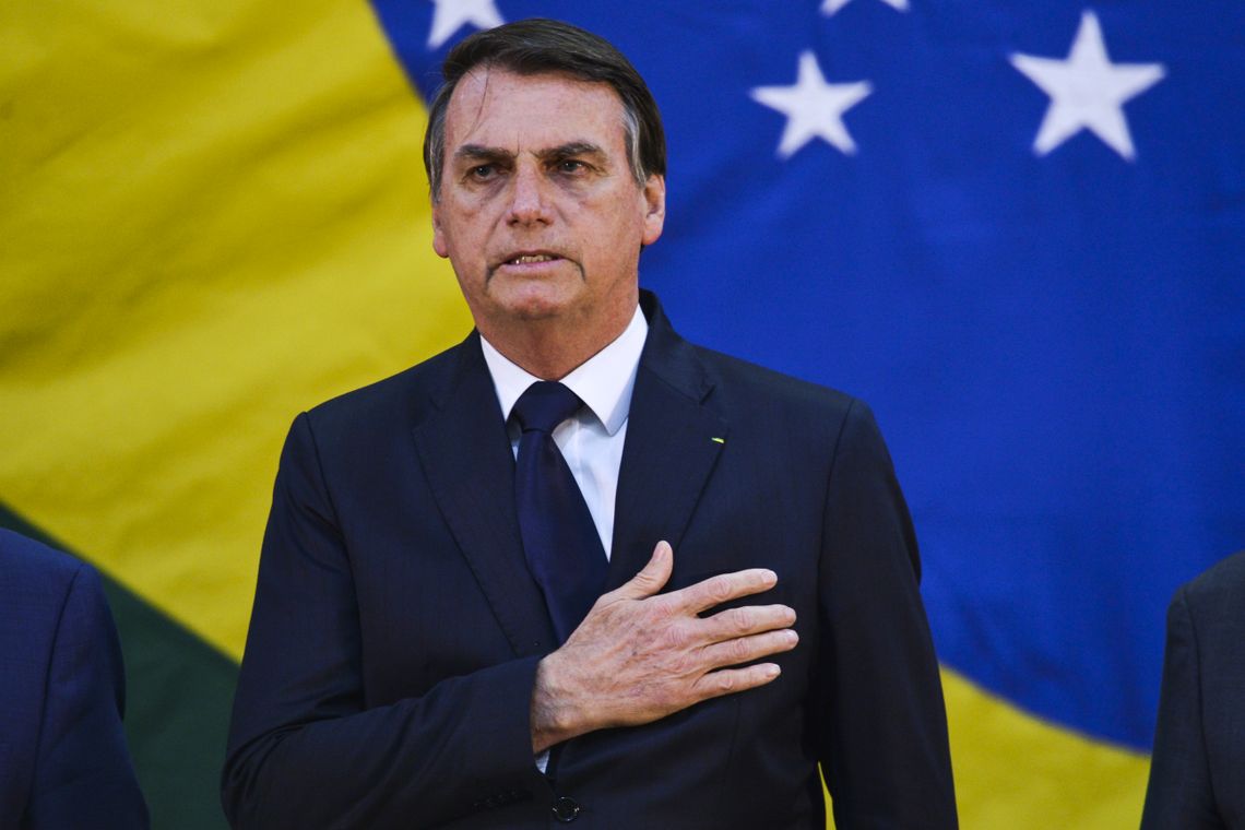 Valter Campanato/Agência Brasil O presidente Jair Bolsonaro participa da solenidade de posse do diretor-geral da Agência Brasileira de Inteligência (Abin), Alexandre Ramagem