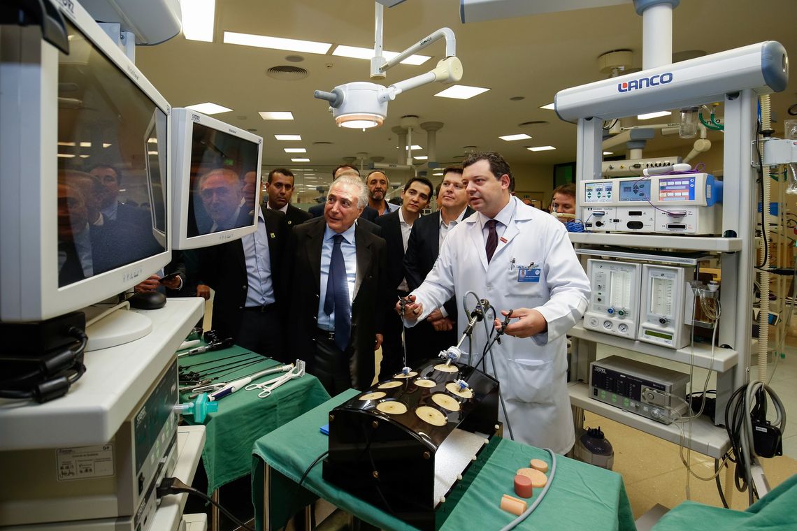 Alan Santos/PR Presidente Michel Temer visita o Ircad (Instituto de Treinamento em Técnicas Minimamente Invasivas e Cirurgia Robótica), em Barretos (SP).