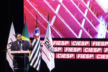 O vice-presidente da República, general Hamilton Mourão, participa da abertura do 13º ConstruBusiness - Congresso Brasileiro da Construção, na Fiesp.