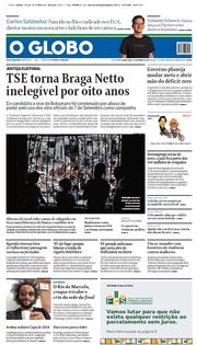 Capa do Jornal O Globo Edição 2023-11-01