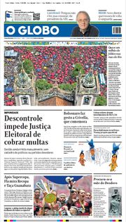 Capa do Jornal O Globo Edição 2020-02-17