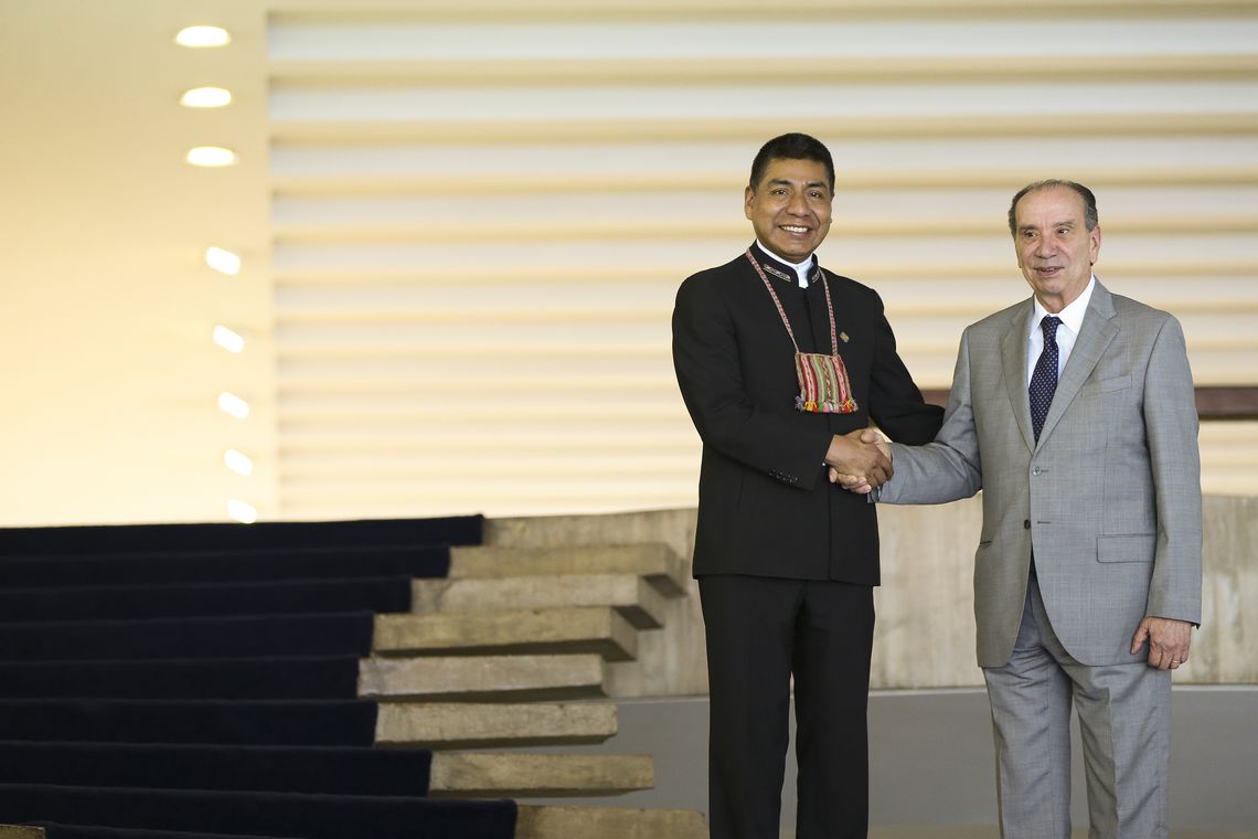Marcelo Camargo/Agência Brasil Brasília - O ministro das Relações Exteriores, Aloysio Nunes Ferreira, se reúne com o ministro das Relações Exteriores da Bolívia, Fernando Huanacuni, no Palácio Itamaraty (Marcelo Camargo/Agência Brasil)