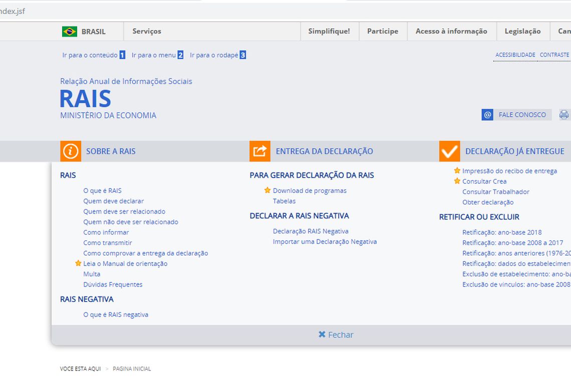 Divulgação Portal Governo Rais, Declaração