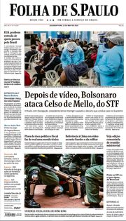 Capa do Jornal Folha de S. Paulo Edição 2020-05-25