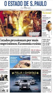 Capa do Jornal O Estado de S. Paulo Edição 2020-02-14