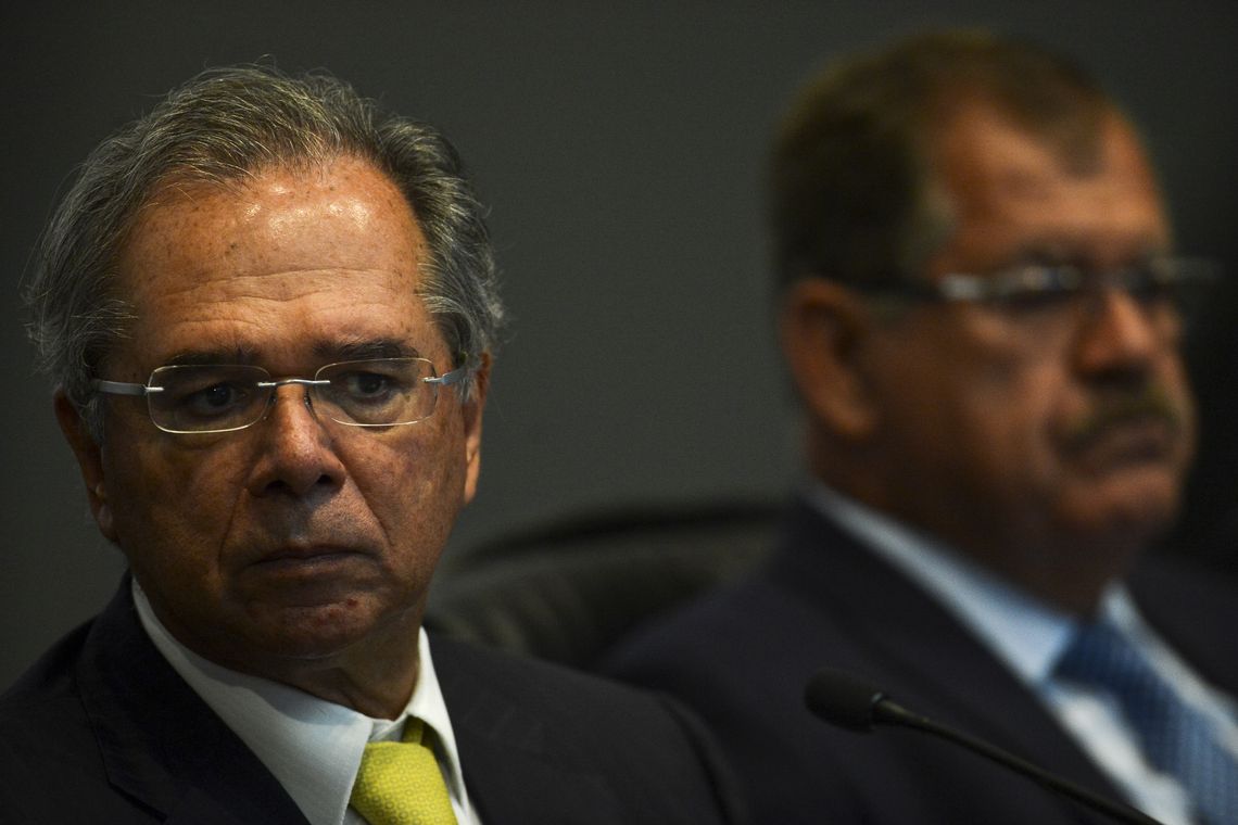 Marcelo Camargo/Agência Brasil O Ministro da Economia, Paulo Guedes, e o Corregedor Nacional de Justiça, Humberto Martins, durante o Seminário Declaração de Direitos de Liberdade Econômica - Debates sobre a MP 881/19.