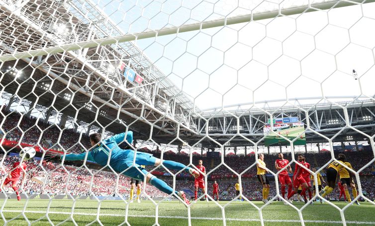 Copa 2018, BÃ©lgica e TunÃ­sia, Gol BÃ©lgica   REUTERS/Carl Recine