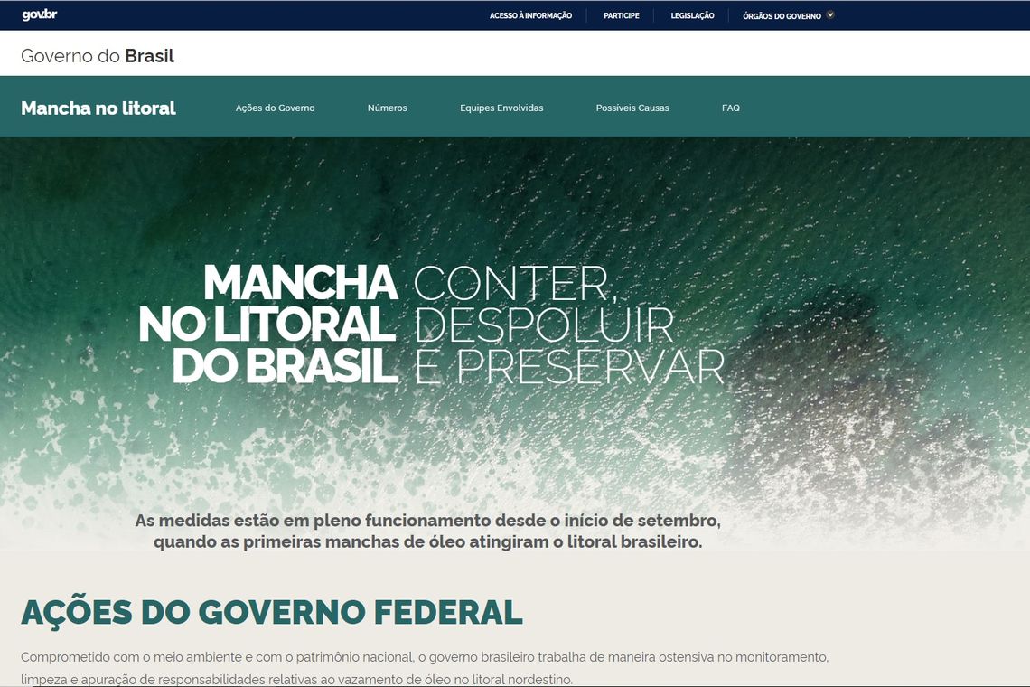 Reprodução Site Manchas no litoral. site Manchas no litoral.