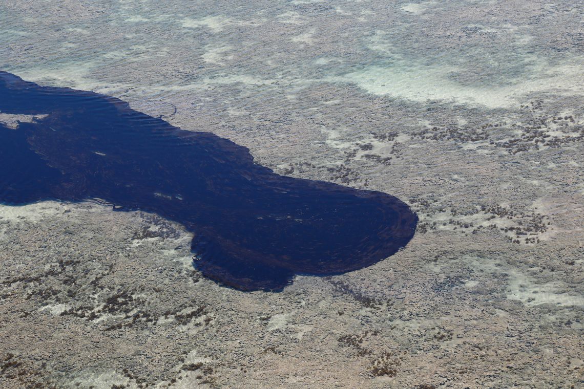 A general view of an oil spill on Peroba beach in Maragogi, Alagoas state, Brazil October 17, 2019. Picture taken October 17, 2019. REUTERS/Diego Nigro NO RESALES. NO ARCHIVES