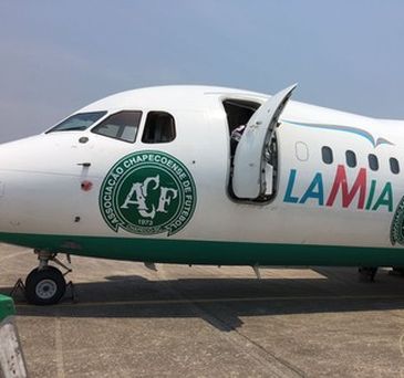 Avião da empresa boliviana Lamia, fretado pela Chapecoense para transportar sua equipe
