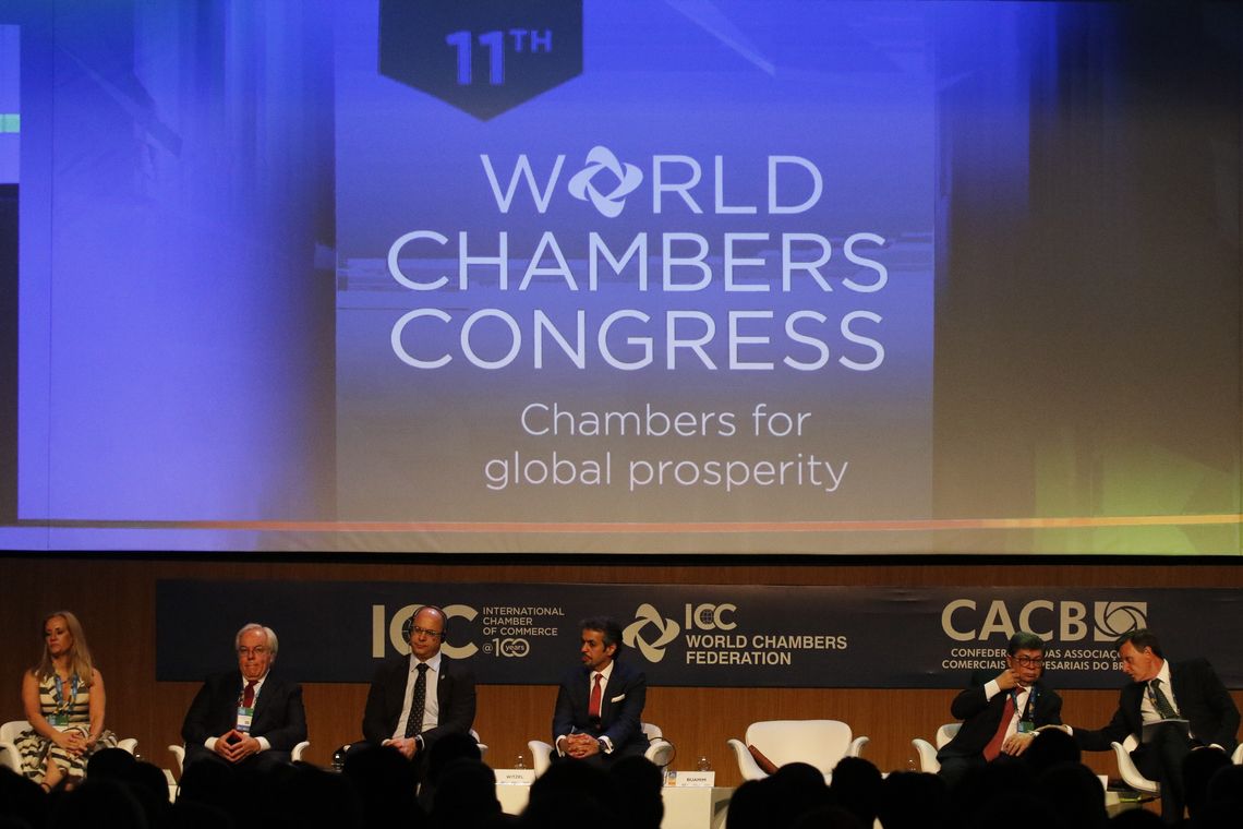 Tânia Rêgo/Agência Brasil Abertura do 11º Congresso Mundial de Câmaras, no Windsor Convention Center, na Barra da Tijuca, Rio de Janeiro.