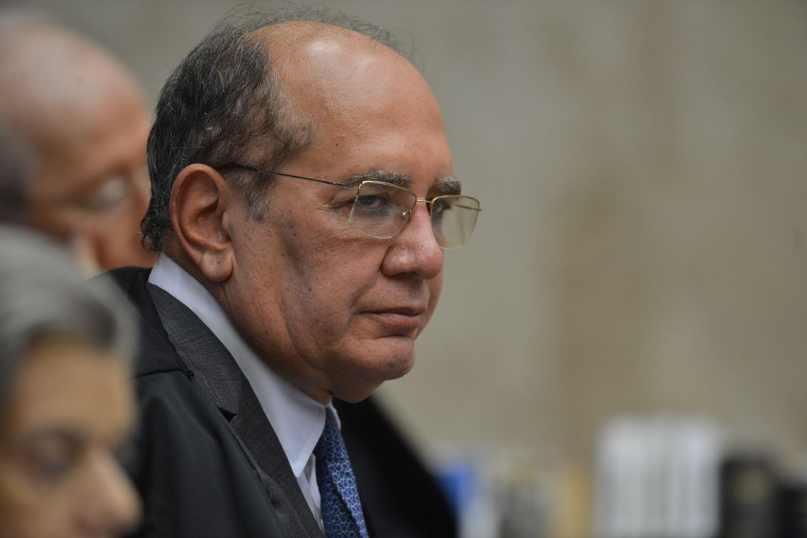 O ministro Gilmar Mendes, durante julgamento da  validade de prisão em segunda instância