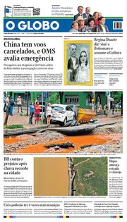 Capa do Jornal O Globo Edição 2020-01-30