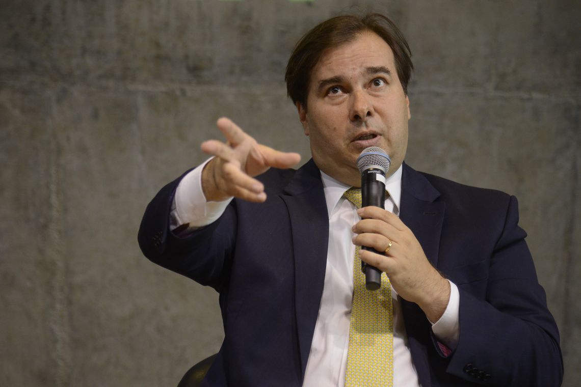 Tânia Rêgo/Agência Brasil O presidente das Câmara dos Deputados, Rodrigo Maia, participa do seminário Reforma da Previdência - uma Reflexão Necessária, no Centro Cultural da FGV, no Rio de Janeiro.