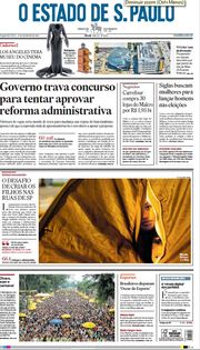 Capa do Jornal O Estado de S. Paulo Edição 2020-02-17