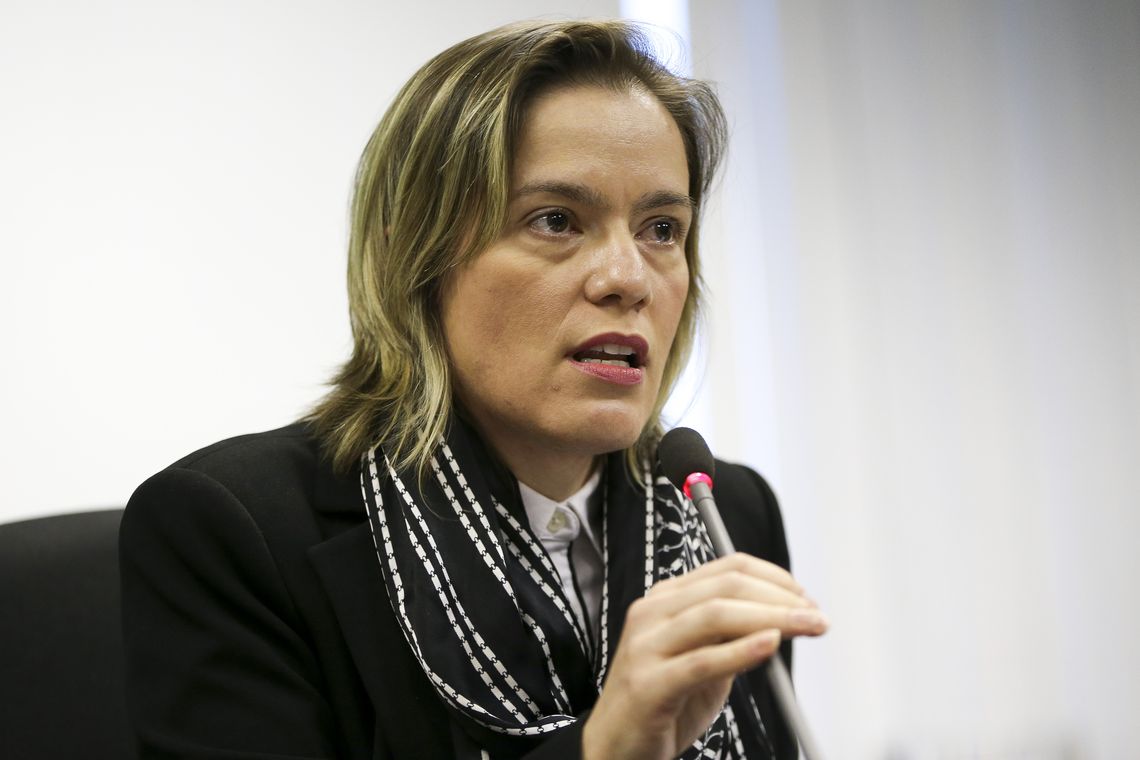Marcelo Camargo/Agência Brasil A presidente do Conselho Nacional dos Direitos Humanos (CNDH), Fabiana Severo durante entrevista coletiva sobre a violência no contexto das eleições 2018.