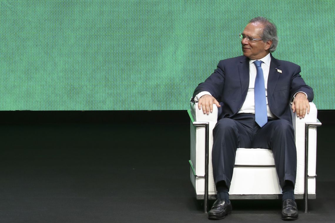Rovena Rosa/Agência Brasil O ministro da Economia, Paulo Guedes, durante encontro com lideranças empresariais, na sede da Federação das Indústrias do Estado de São Paulo (Fiesp).