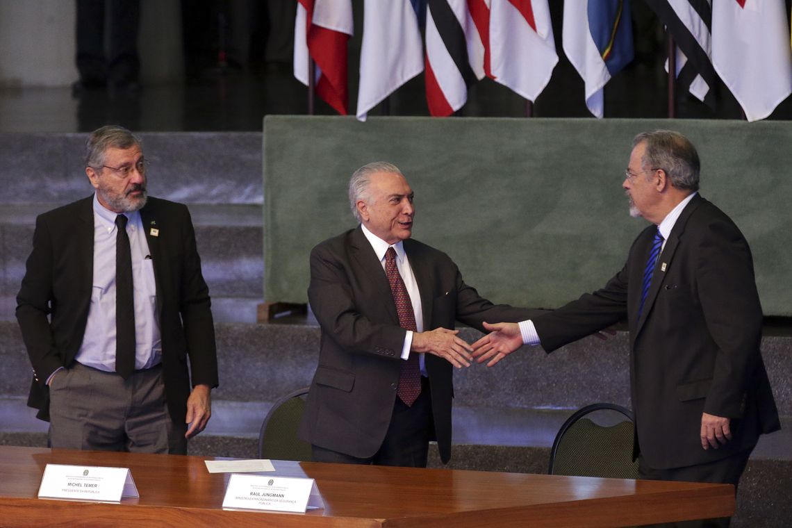 Antonio Cruz/Agência Brasil O presidente Michel Temer participa da abertura do Seminário Nacional de Segurança Pública, na Academia Nacional de Polícia, em Brasília.