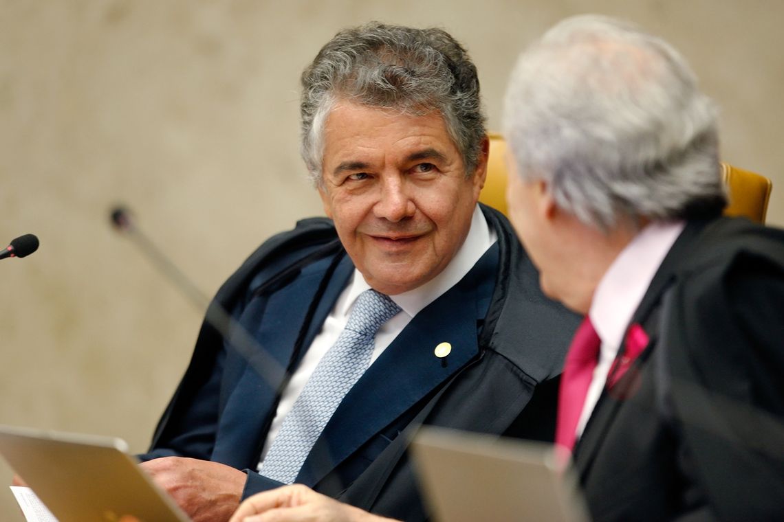 Rosinei Coutinho/SCO/STF Brasília - Ministros Marco Aurélio e Ricardo Lewandowski durante sessão do Supremo Tribunal Federal (STF) para decidir se parlamentares podem ser afastados do mandato (Rosinei Coutinho/SCO/STF)
