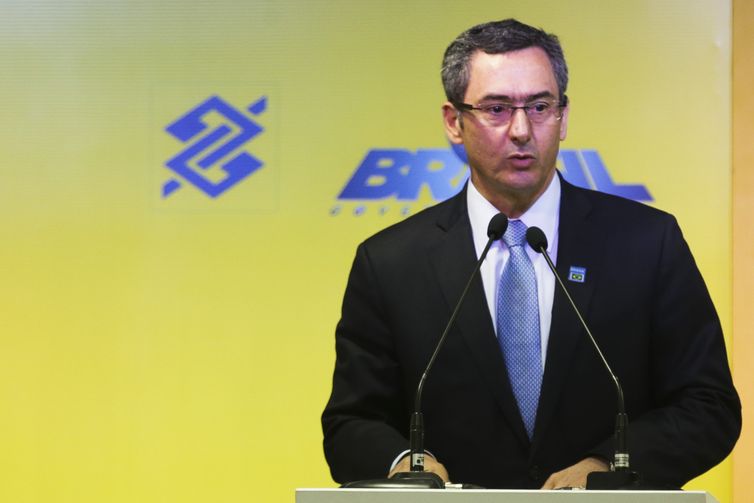 O ministro da Fazenda, Eduardo Guardia, discursa no lançamento do Plano Safra 2018/2019 do Banco do Brasil.