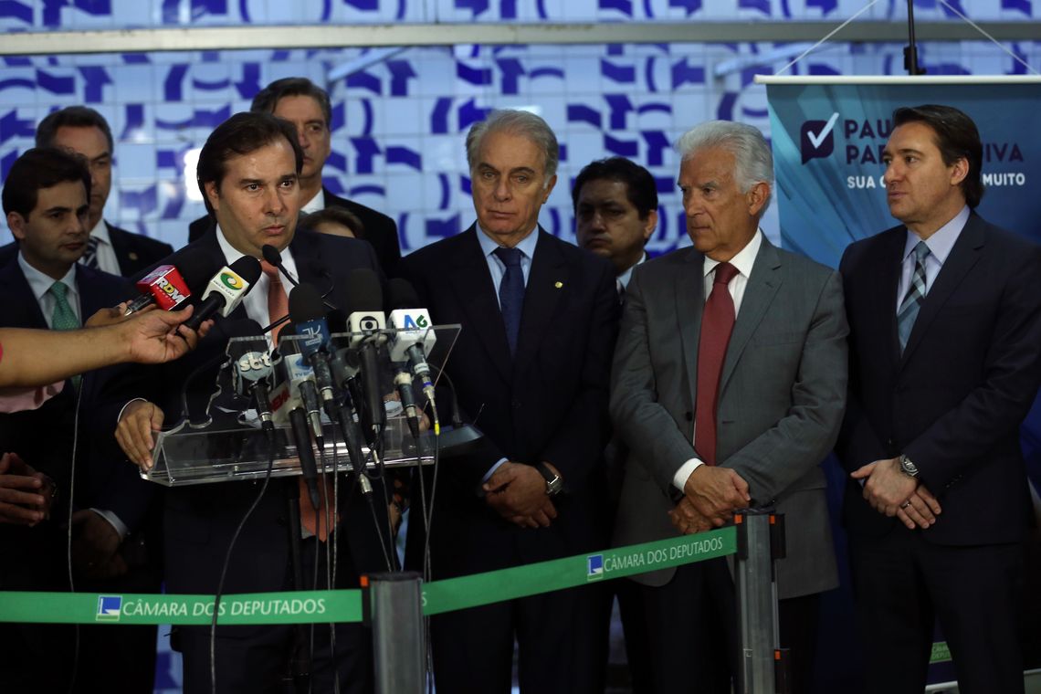 Valter Campanato/Agência Brasil Brasília - Presidente da Câmara, Rodrigo Maia, fala no lançamento Pauta Participativa, ferramenta que permite ao cidadão opinar sobre o que deve ser votado no plenário (Valter Campanato/Agência Brasil)